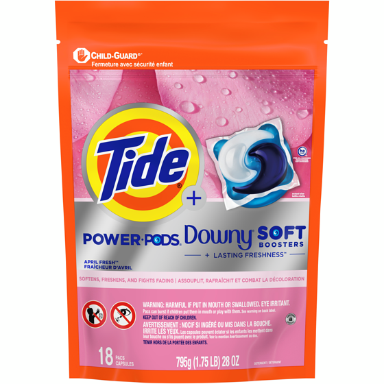 Tide Power PODs 2-in-1 Laundry Detergent Pods with Soft Boosters, 18 Count,Lasting Freshness with April Fresh Scent 18 ea, $0.72/1ea