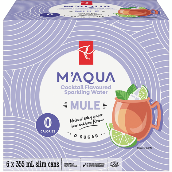 President's Choice M'AQUA Mule Cocktail Flavoured Sparkling Water 6x355.0 ml, $0.23/100ml