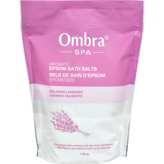 Ombra Sels de bain d'Epsom aromatisés Lavande calmante 1.36 kg, 0,81 $/100g