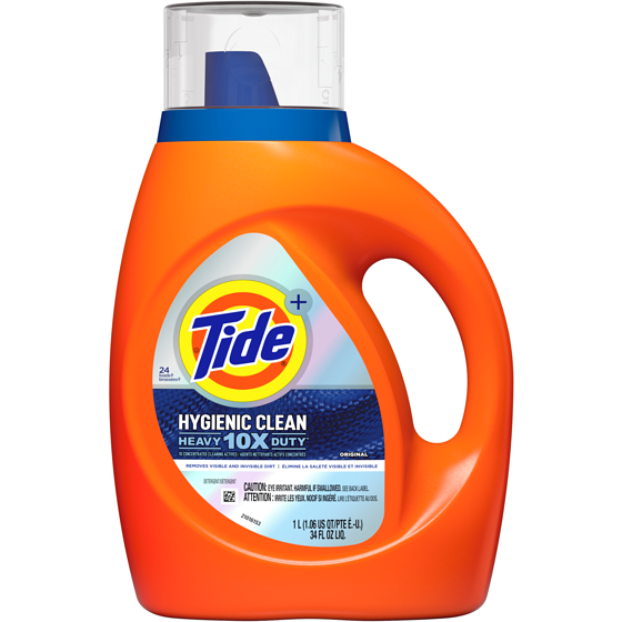 Tide Hygienic Clean Heavy 10x Duty Liquid Laundry Detergent, Original Scent, 24 loads, HE Compatible 1 l, $1.05/100ml