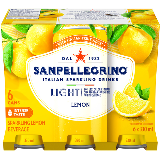 SanPellegrino Léger au citron, boisson pétillante aux fruits 6x330.0 ml, 0,38 $/100ml