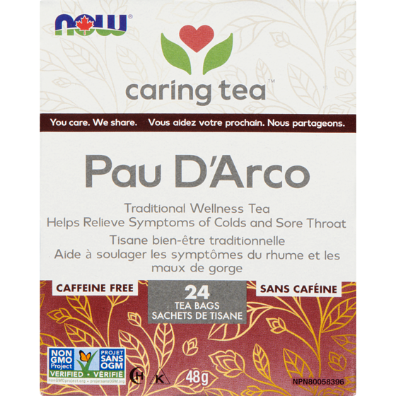 Now Traditional Wellness Tea Pau D'arco 24 ea, $0.42/1ea