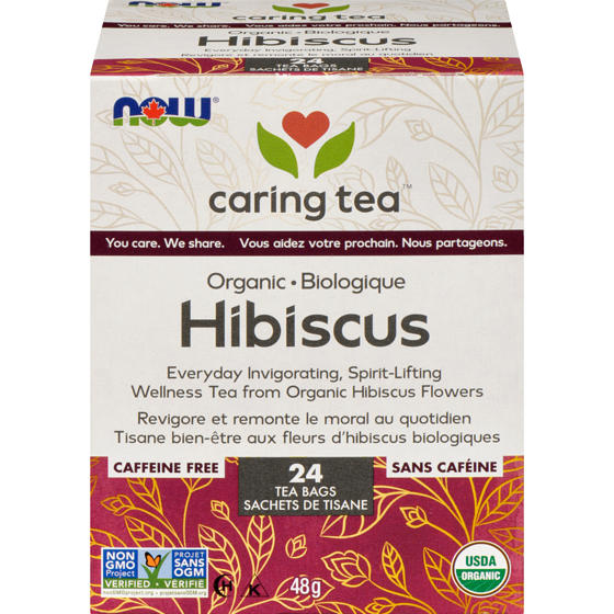 Now Caring Tea Hibiscus Organic 24 ea, $0.42/1ea