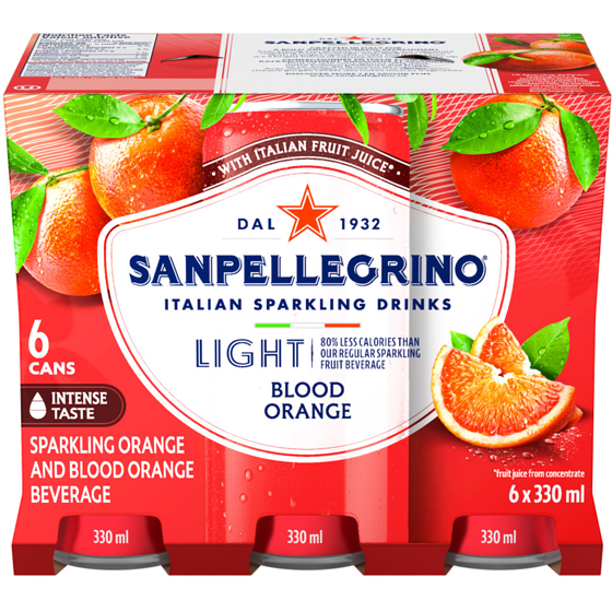SanPellegrino Léger Orange sanguine, boisson pétillante aux fruits 6x330.0 ml, 0,38 $/100ml