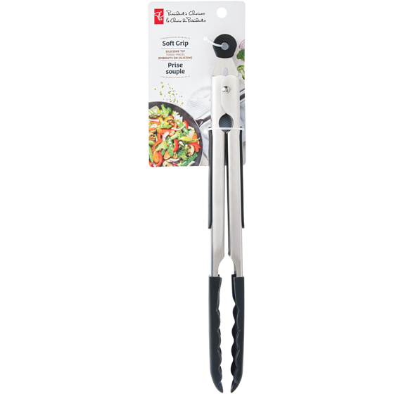 President's Choice Soft Grip Tongs with Silicone Tip - 12 in 1 ea, $14.00/1ea