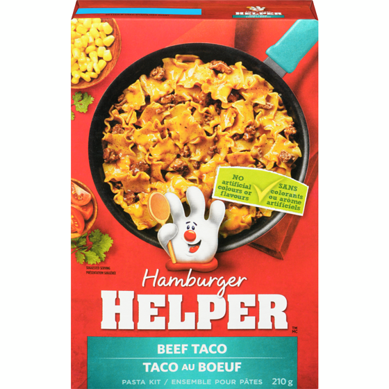 Hamburger Helper Ensemble pour pâtes taco au boeuf 210 g, 1,80 $/100g