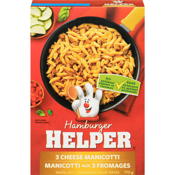 Hamburger Helper Pasta Kit 3 Cheese Manicotti 170 g, $2.05/100g