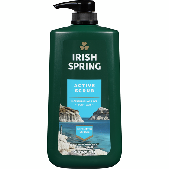 Irish Spring Moisturizing Face + Body Wash Active Scrub 4 ea, $2.13/1ea