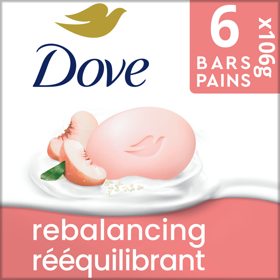 Dove Beauty Bar Soap Rebalancing White Peach & Rice Milk 636 g, $1.42/100g