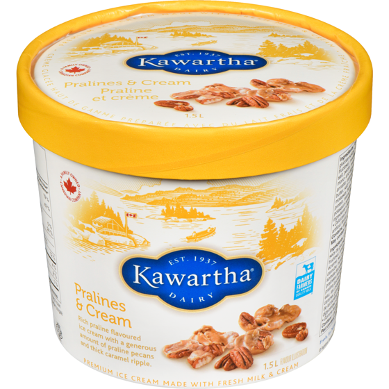 Kawartha Premium Ice Cream Made With Fresh Milk & Cream Pralines & Cream 1.5 l, $0.67/100ml