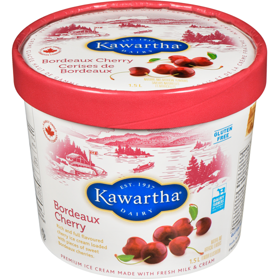 Kawartha Premium Ice Cream Made With Fresh Milk & Cream Bordeaux Cherry 1.5 l, $0.67/100ml