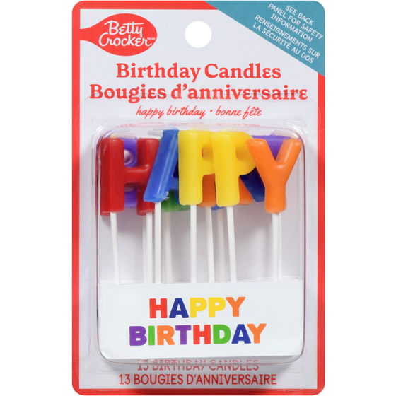 Betty Crocker Birthday Candles Happy Birthday 13 ea, $0.31/1ea