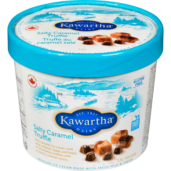 Kawartha Premium Ice Cream Made With Fresh Milk & Cream Salty Caramel Truffle 1.5 l, $0.67/100ml