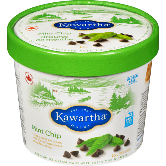 Kawartha Premium Ice Cream Made With Fresh Milk & Cream Mint Chip 1.5 l, $0.67/100ml