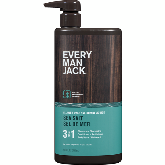 Every Man Jack Nettoyant corps et cheveux, Sel de mer + Agrumes 852 ml, 1,88 $/100ml