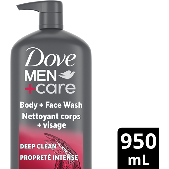 Dove Men+Care Body + Face Wash Exfoliating Deep Clean Body Wash for Men 950 ml, $1.79/100ml