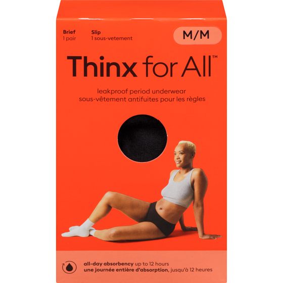 Thinx Everyday Comfort Brief Leakproof Period Underwear, Size Medium, Black 1 ea, $24.00/1ea