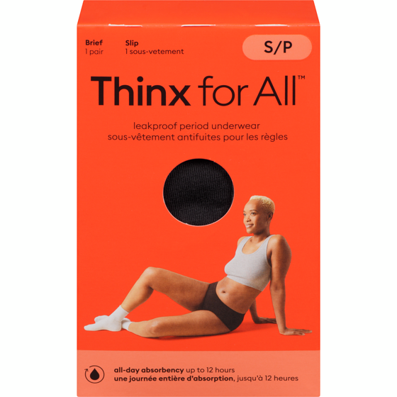 Thinx Everyday Comfort Brief Leakproof Period Underwear, Size Small, Black 1 ea, $25.99/1ea