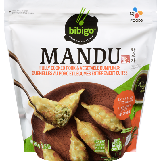Bibigo Mandu Fully Cooked Pork & Vegetable Dumplings 710 ml, $1.55/100ml