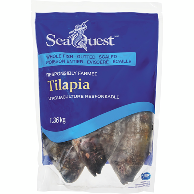 SeaQuest Tilapia, poisson entier 1.36 kg, 0,74 $/100g