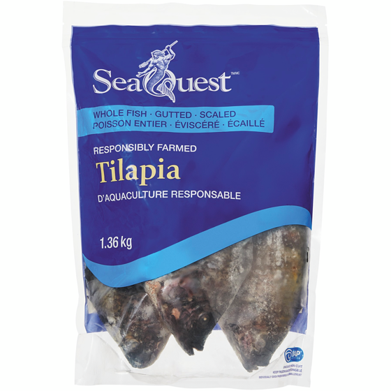 Seaquest Tilapia Whole Fish 1.36 kg, $0.74/100g