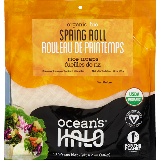 Ocean's Halo Rice Wraps Organic Spring Roll 120 g, $4.16/100g