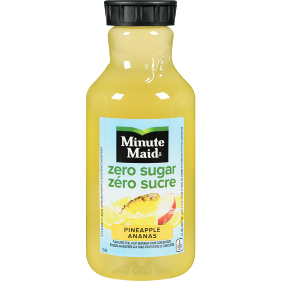 Minute Maid Zero Sugar Pineapple Bottle 1.54 l, $0.23/100ml