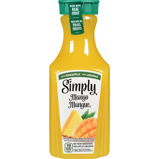 Simply Juice Mango with Pineapple Bottle 1.54 l, $0.32/100ml