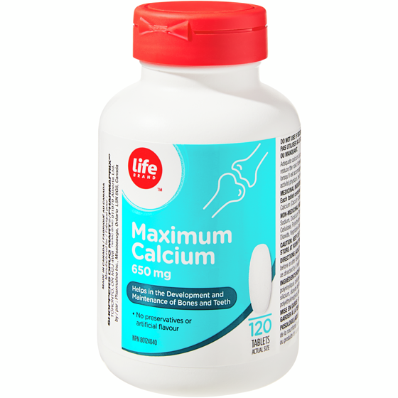 Life Brand Maximum Calcium 650 mg 120 Tablets 120 ea, $0.11/1ea