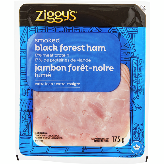 Ziggy’s Jambon forêt-noire fumé, en tranches 175 g, 2,14 $/100g