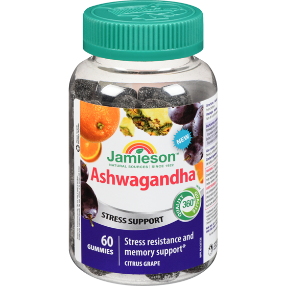 Jamieson Ashwagandha Stress Support Citrus Grape 60 ea, $0.37/1ea