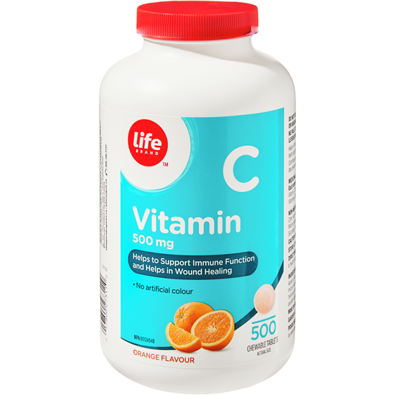 Life Brand Orange Flavour Vitamin C 500 mg 500 Chewable Tablets 500 ea, $0.04/1ea
