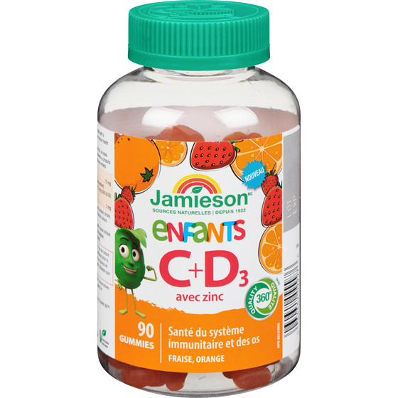 Jamieson Kids c + d + zinc gummies 90 ea, 0,25 $/1ch