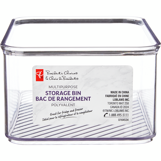 President's Choice Medium Multipurpose Storage Bin 1 ea, $4.00/1ea