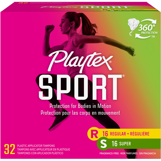 Playtex Sport Unscented Athletic Tampons Multipack Regular & Super 32 ea, $0.31/1ea