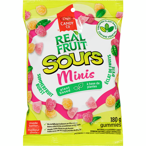 Dare Naturally Flavoured Candy Sours Minis Summerfruit Burst Gummies 180 g, $1.11/100g