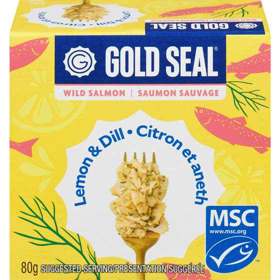 GoldSeal Wild Salmon Lemon & Dill 80 g, $3.74/100g