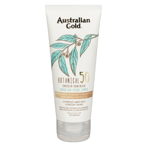 Australian Gold Botanical Spf 50 Tinted Face Mineral Lotion For Medium To Tan Skin Tones 89 ml, $26.96/100ml