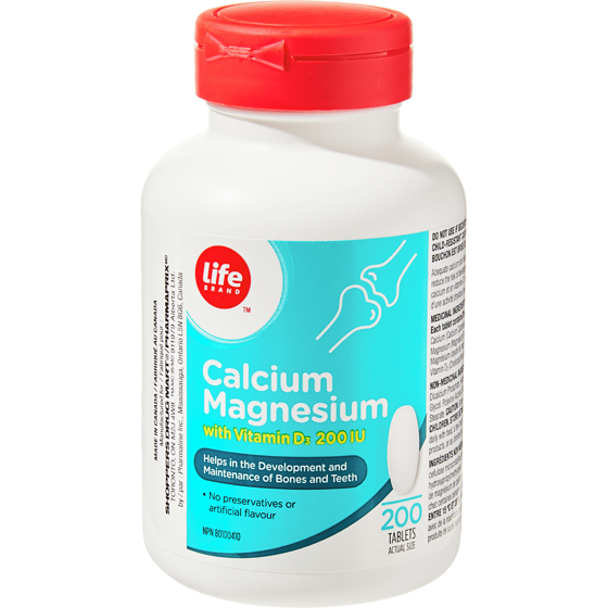 Life Brand Calcium Magnesium with Vitamin D3 200 IU 200 Tablets 200 ea, $0.06/1ea