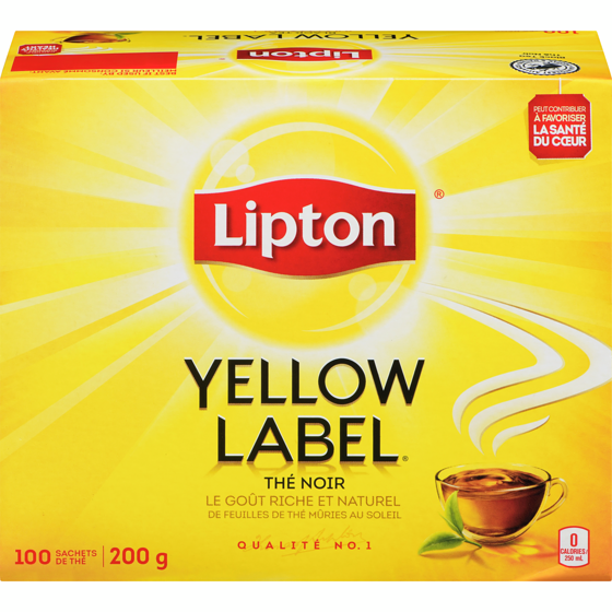 Lipton Yellow label thé noir 200 g, 4,50 $/100g