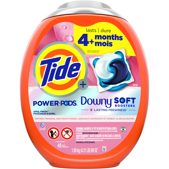 Tide Power PODs 2-in-1 Laundry Detergent Pods with Soft Boosters, 45 Count, Lasting Freshness with April Fresh Scent 45 ea, $0.58/1ea