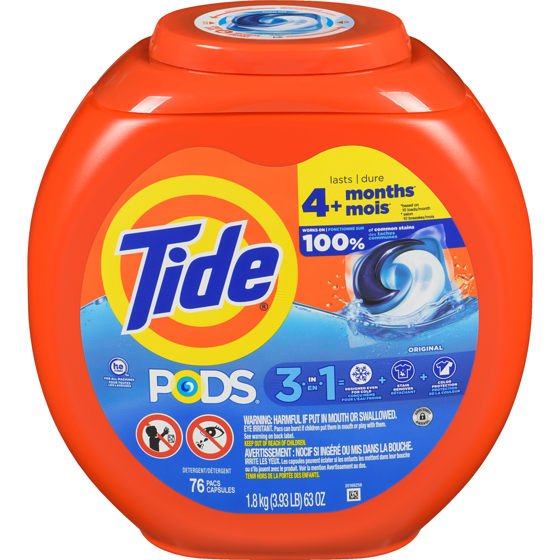Tide Tide Pods Laundry Detergent Original Scent, 76 count 76 ea, $0.29/1ea