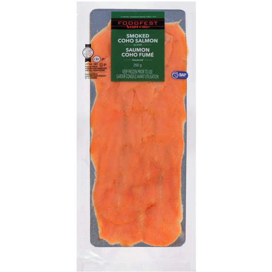 Foodfest Supreme saumon coho fumé tranché 250 g, 11,00 $/100g