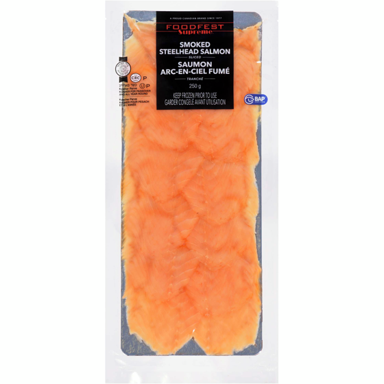 Foodfest Supreme saumon arc-en-ciel fumé tranché 250 g, 11,00 $/100g