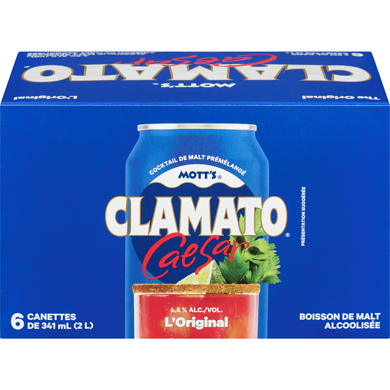 Mott’s Caesar boisson de malt alcoolisée l'original caisse (Pièce d’identité requise au moment du ramassage) 6x341.0 ml, 0,73 $/100ml
