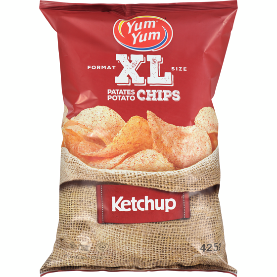 Yum Yum Potato Chips XL, Ketchup 425 g, $1.17/100g