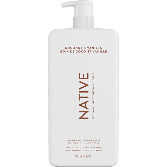 Native Natural Body Wash, Coconut & Vanilla, Sulfate Free, Paraben Free 1064 ml, $2.30/100ml