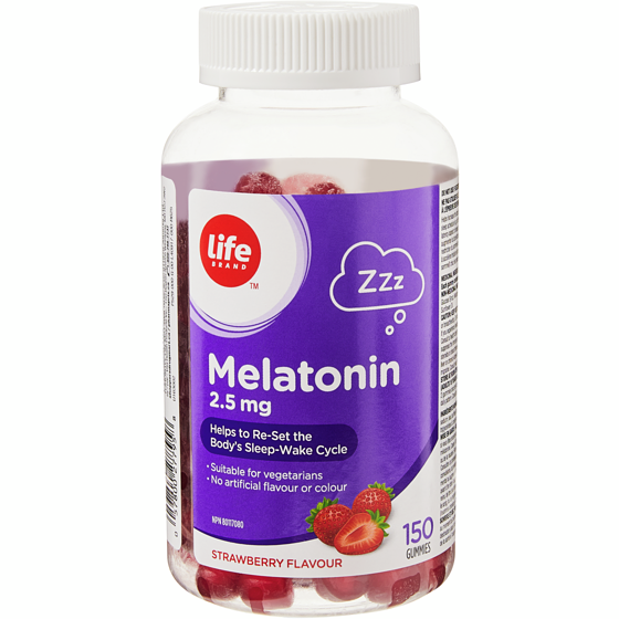 Life Brand Strawberry Flavour Melatonin 2.5 mg 150 Gummies 150 ea, $0.11/1ea
