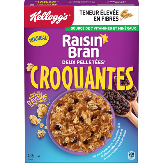 Kellogg’s Raisin Bran Céréales croquantes 436 g, 1,60 $/100g
