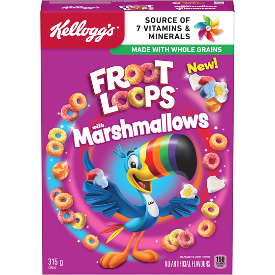 Kelloggs Froot Loops Fruit Loops Cereal With Marshmallows 315 g, $1.27/100g